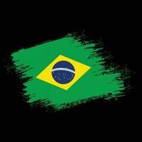 Distressed Brazil grunge texture flag vector