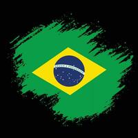 Colorful hand paint Brazil grunge flag vector