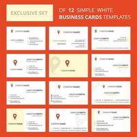 Set of 12 Location Creative Busienss Card Template Editable Creative logo and Visiting card background vector