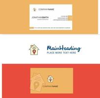 Beautiful House location Logo and business card vertical Design Vector