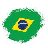 vector de bandera de textura grunge de brasil creativo