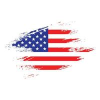 Flat grunge texture abstract American flag vector