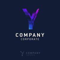 Y company logo design with visiting card vector