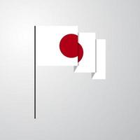 Japan waving Flag creative background vector