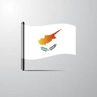 Cyprus waving Shiny Flag design vector