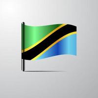 tanzania ondeando vector de diseño de bandera brillante