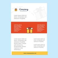 Template layout for Giftbox comany profile annual report presentations leaflet Brochure Vector Background