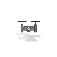 Drone camera Web Icon Flat Line Filled Gray Icon Vector