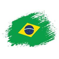 Splash grunge texture Brazil abstract flag vector