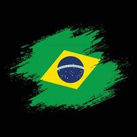 Faded distressed Brazil flag vector