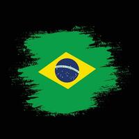 Distressed Brazil grunge texture flag vector