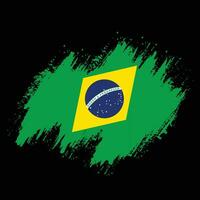 Brush effect Brazil grunge texture flag vector