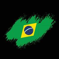 Brush effect Brazil grunge texture flag vector