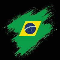 Colorful hand paint Brazil grunge flag vector