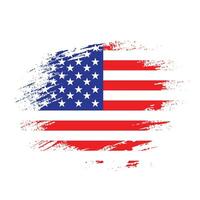 Abstract grunge texture American flag design vector