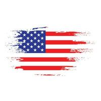 Flat grunge texture abstract American flag vector