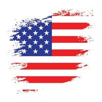 Colorful hand paint American grunge flag vector