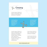 Template layout for Scissor comany profile annual report presentations leaflet Brochure Vector Background