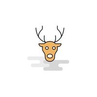 Flat Reindeer Icon Vector