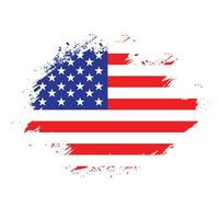 New American hand paint grunge flag vector