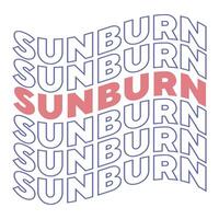 nuevo verano cotizaciones profesionales quemaduras de sol ondulado y efecto de texto de stock tipografía diseño de camiseta para imprimir vector