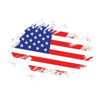 Grunge texture splash American flag vector