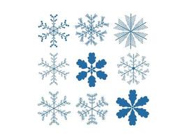 Set of Christmas snowflakes of different patterns. Vector illustration in hand drawn style
