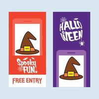 Happy Halloween invitation design with hat vector