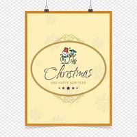 Merry Christmas card with creative design and light background vector