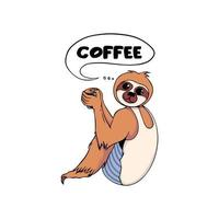 Feeling Slothee Need More Coffee t shirt design and sticker vector