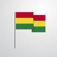 vector de diseño de bandera ondeante de bolivia