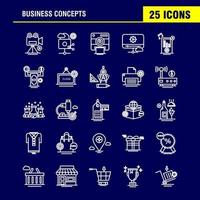 Business Concepts Line Icons Set For Infographics Mobile UXUI Kit And Print Design Include Open Board Board Shop Mall Calendar Date Months Collection Modern Infographic Logo and Pictogram vector