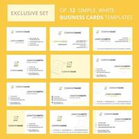 Set of 12 Document Creative Busienss Card Template Editable Creative logo and Visiting card background vector