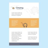 Template layout for Luggage cart comany profile annual report presentations leaflet Brochure Vector Background