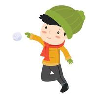 Boy having a snow ball vector