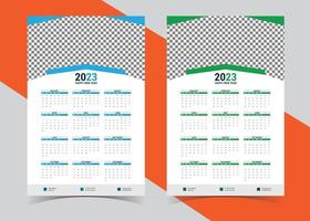 Calendar 2023. The week begins on Sunday. Simple calendar template. Portrait of vertical orientation. Annual organizer of stationery vector