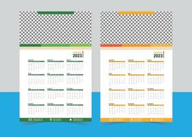 2023 calendar. Planner, calender template. Week starts Sunday. Yearly organizer. Table schedule grid with 12 month. Corporate monthly diary layout. Horizontal simple design. Vector illustration.