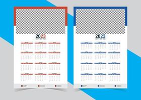 Calendar 2023 set. Color english calender template collection vector