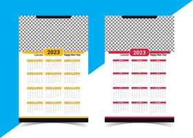 Calendar template 2023 set. Color english square calender collection vector