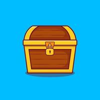 Treasure chest vector illustration. Treasure in cartoon style design
