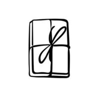 Gift illustration in doodling style isolated on white vector