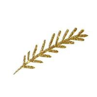 Christmas illustration of fir branch from golden texture isolated on white background vector