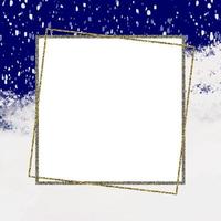 Winter background frame with illustration of winter festive background with abstract night snow Shape for text. vector