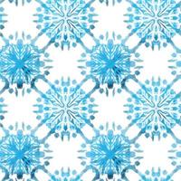 Seamless pattern with stylized textural Snowflakes illustration in blue vector