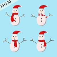 Christmas Snowman Collection. vector eps 10. easy to edit