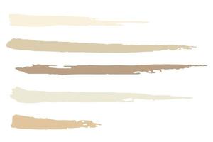 Watercolor strokes in beige-brown tones, vector, isolate on white vector