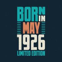 Born in May 1926. Birthday celebration for those born in May 1926 vector