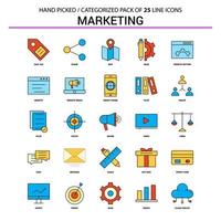 conjunto de iconos de línea plana de marketing diseño de iconos de concepto de negocio vector