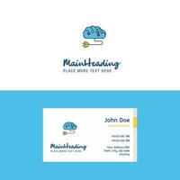 Flat Brain circuit Logo and Visiting Card Template Busienss Concept Logo Design vector