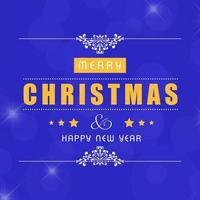 Christmas greetings card design with blue background vector